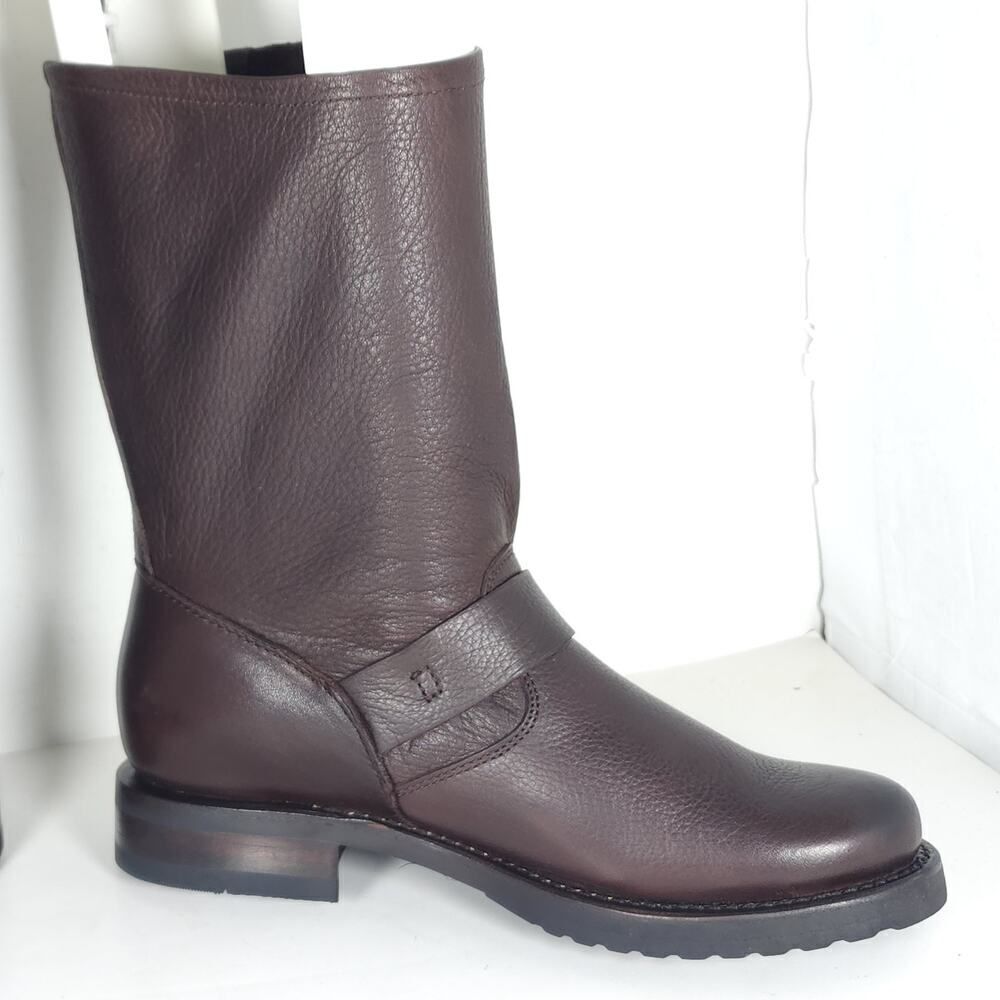 Frye Women's Veronica Short US 6B Brown Leather Pull On Moto Biker Boots - Picture 6 of 13